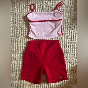 ALO YOGA pink/red set